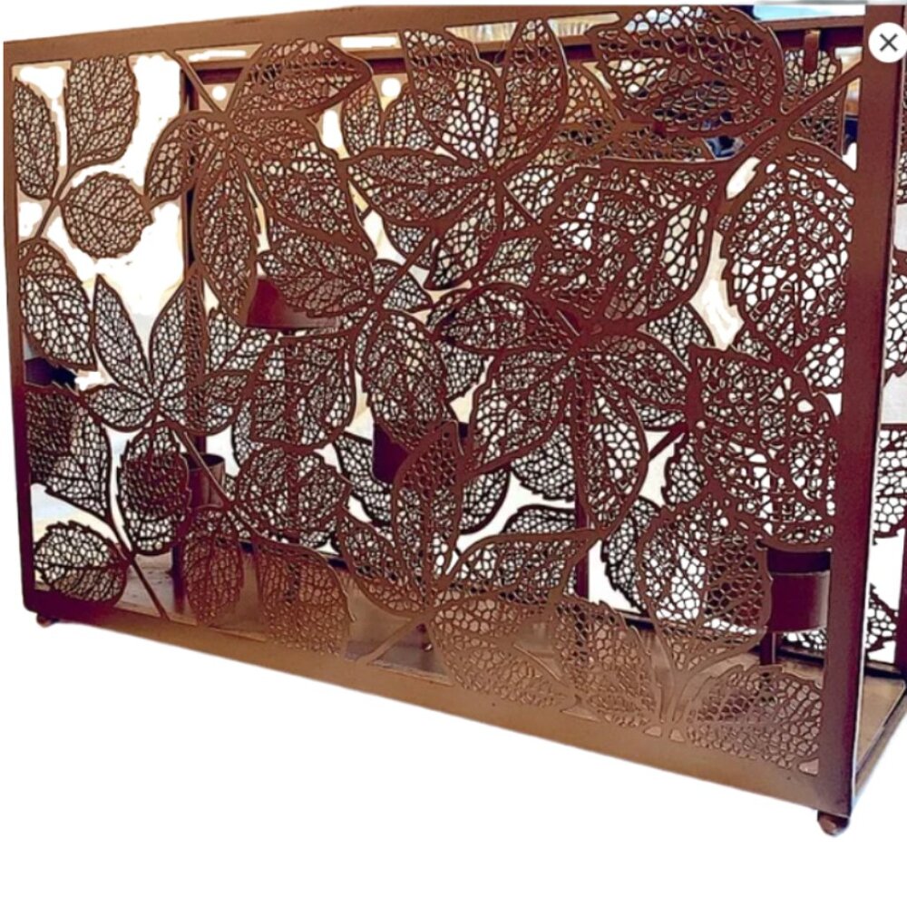 Yankee Candle Brown Leaf Cutout Metal Tea Light Holder
